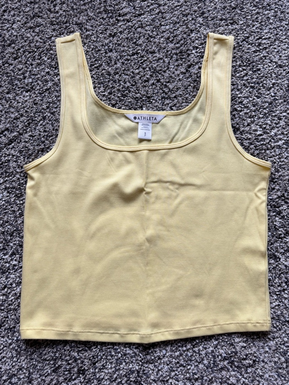 NWOT Athleta Signature Rib Square Neck Crop Tank Sz S